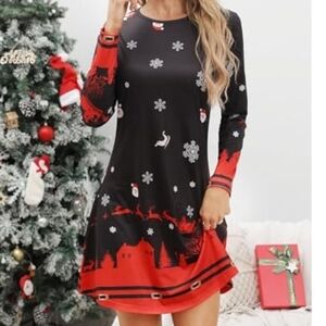 JUOIANTANG  Christmas Printed Ugly Christmas Dress Size XL